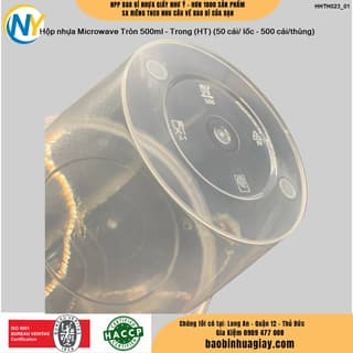 Hộp nhựa Microwave Tròn 500ml - Trong (HT) (50 cái/ lốc - 500 cái/thùng) - ảnh 3
