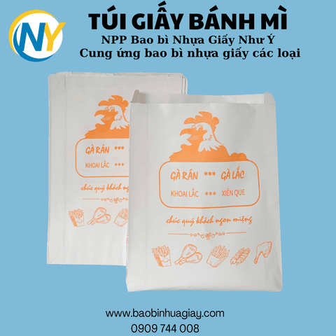Túi giấy 15x22x4 - In sẵn (Con gà) - ĐỎ (100 cái/xấp) | HỘP GIẤY - TÚI GIẤY NGÀNH BÁNH NGỌT- BÁNH MÌ - FASTFOOD - GÀ RÁN | Mã HHTUG003_05 | Tổng kho phân phối đồ dùng 1 lần 1lan.vn