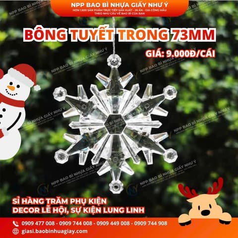 Bông tuyết Noel | Phụ Kiện Decor trang trí | Mã HHDECOR032 | Tổng kho phân phối đồ dùng 1 lần 1lan.vn