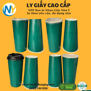 Ly giấy D90 - 20oz (In 1 màu) - Full nền (xanh lá đậm)(BL) - ảnh 5