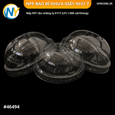 Nắp PET cầu miệng ly D117 (LP) 1.000 cái/thùng) | Tổng kho phân phối đồ dùng 1 lần 1lan.vn