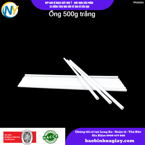 Ống 500g trắng | ỐNG HÚT - ỐNG THẲNG/CONG/NHỌN - BỌC MÀNG BOPP | Mã TPOG002 | Tổng kho phân phối đồ dùng 1 lần 1lan.vn