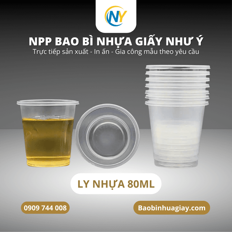 Ly PP trong đường kính D57- 80ml (57x57) (TTK) (2.000 cái/thùng) | LY NHỰA PP | Mã HHLY010_02