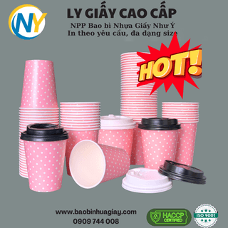 Ly giấy D80 - 8oz - 2PE (in 1 màu) - Chấm Bi (hồng)(BL) - ảnh 3