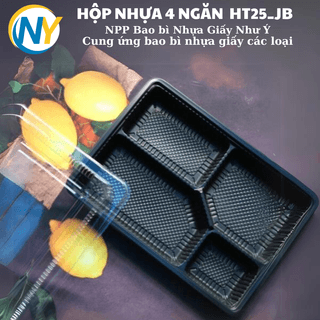 Hộp nhựa 4 ngăn HT25 JB (Jadebox) (nắp cài ngoài) (100 bộ/lốc,300 bộ/thùng) - ảnh 2