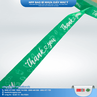 Băng keo dán nắp ly 1F2 x 60m  ( In Thank you, Nền XANH MINT chữ trắng) (24 cuộn/cây) - ảnh 2