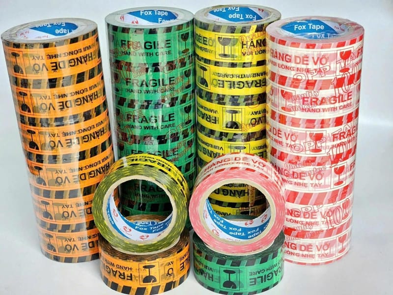 Băng keo - hàng dễ vỡ ( 6 cuộn/1.2kg) - CAM | BĂNG KEO - MÀNG BỌC TP - DÂY THUN - GIẤY IN | Mã HHPP001010_05
