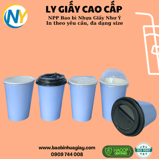 Ly giấy D90 - 14oz (2PE) (dày) (in 1 màu) - Full nền (xanh tím)(BL) - ảnh 4