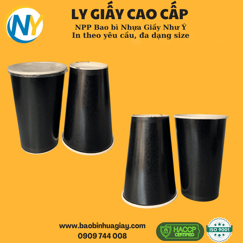 Ly giấy D90 - 16oz (In 1 màu) - Full nền (đen)(BL) | LY GIẤY | Mã TPCP001_03_01_44 | Tổng kho phân phối đồ dùng 1 lần 1lan.vn
