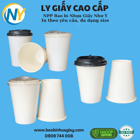 Ly giấy D90 - 14oz (2PE) (dày) (BL) - (1000 cái/ thùng) | LY GIẤY | Mã TPCP009_01_01 | Tổng kho phân phối đồ dùng 1 lần 1lan.vn