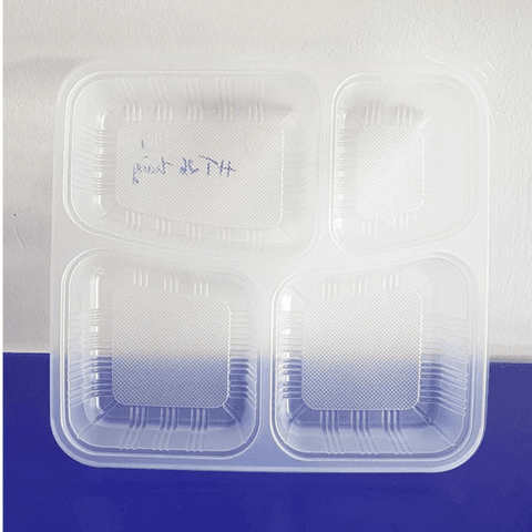 Hộp nhựa vuông -  4 ngăn HT26 ( PPT trắng ) - Size 21x21x4cm | HỘP NHỰA HT - HỘP CÓ NGĂN - KHÔNG NGĂN | Mã HHHN108_01 | Tổng kho phân phối đồ dùng 1 lần 1lan.vn