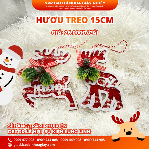 Con hưu treo ( trang trí noel, phụ kiện giáng sinh, tết ) | Phụ Kiện Decor trang trí | Mã HHDECOR017 | Tổng kho phân phối đồ dùng 1 lần 1lan.vn