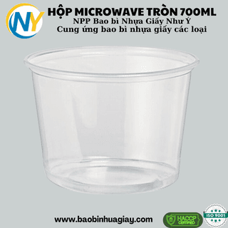Hộp nhựa tròn microwave 700ml (trong - 10 bộ) (BK vàng) - ảnh 3