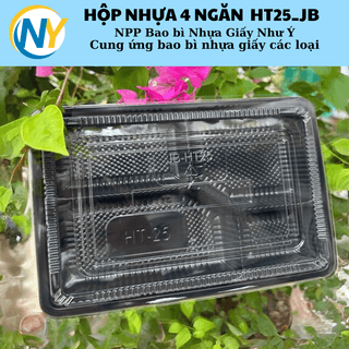 Hộp nhựa 4 ngăn HT25 JB (Jadebox) (nắp cài ngoài) (100 bộ/lốc,300 bộ/thùng) - ảnh 4