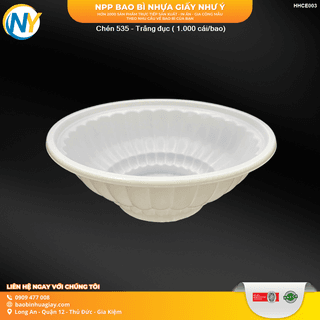 Chén 535 (THH)  Trắng đục ( 1.000 cái/bao) ( 50 cái / lốc ) - ảnh 3