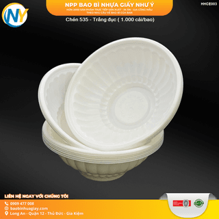 Chén 535 (THH)  Trắng đục ( 1.000 cái/bao) ( 50 cái / lốc ) - ảnh 4