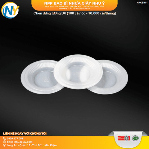 Chén đựng tương D6 (100 cái/lốc - 10.000 cái/thùng) | HỘP SỐT - HŨ ĐỰNG TOPPING - HŨ TƯƠNG - CHÉN TƯƠNG | Mã HHCE011 | Tổng kho phân phối đồ dùng 1 lần 1lan.vn