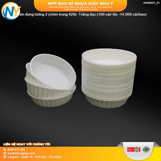 Chén đựng tương 2 (chén trung 429)- Trắng đục (100 cái/ lốc -14.000 cái/bao) - ảnh 1