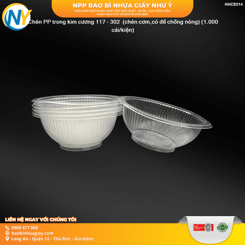 Chén 302 (D117) (chén cơm,có đế chống nóng) (TTIN) (1.000 cái/kiện) | CHÉN NHỰA | Mã HHCE014_01 | Tổng kho phân phối đồ dùng 1 lần 1lan.vn