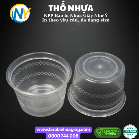 Thố nhựa cứng 400ml (Thố 3- thân có hoa văn) (VP) | THỐ NHỰA | Mã HHTH002_01 | Tổng kho phân phối đồ dùng 1 lần 1lan.vn