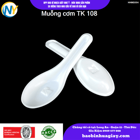Muỗng cơm TK 108 - Trắng đục  ( 50 cái/gói - 5.000 cái/vĩ ) | ĐŨA - MUỖNG - DAO - NĨA - XIÊN - TĂM - COMBO Muỗng | Mã HHMG004 | Tổng kho phân phối đồ dùng 1 lần 1lan.vn