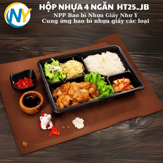 Hộp nhựa 4 ngăn HT25 JB (Jadebox) (nắp cài ngoài) (100 bộ/lốc,300 bộ/thùng) - ảnh 3