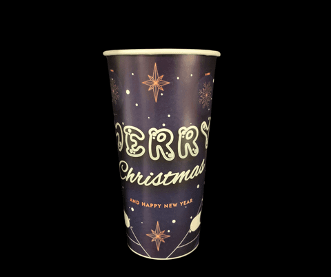 Ly giấy D90 - 20oz (In 2 màu) - Merry Christmas & Happy New Year (dương, cam)(IGC) | LY GIẤY | Mã TPCP002_05_02_01 | Tổng kho phân phối đồ dùng 1 lần 1lan.vn