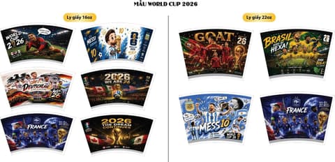 Ly giấy D90-22oz (~650ml) - FIFA WC 2026 (TP) (1.000 cái/thùng) | LY GIẤY | Mã HHLG008_11 | Tổng kho phân phối đồ dùng 1 lần 1lan.vn