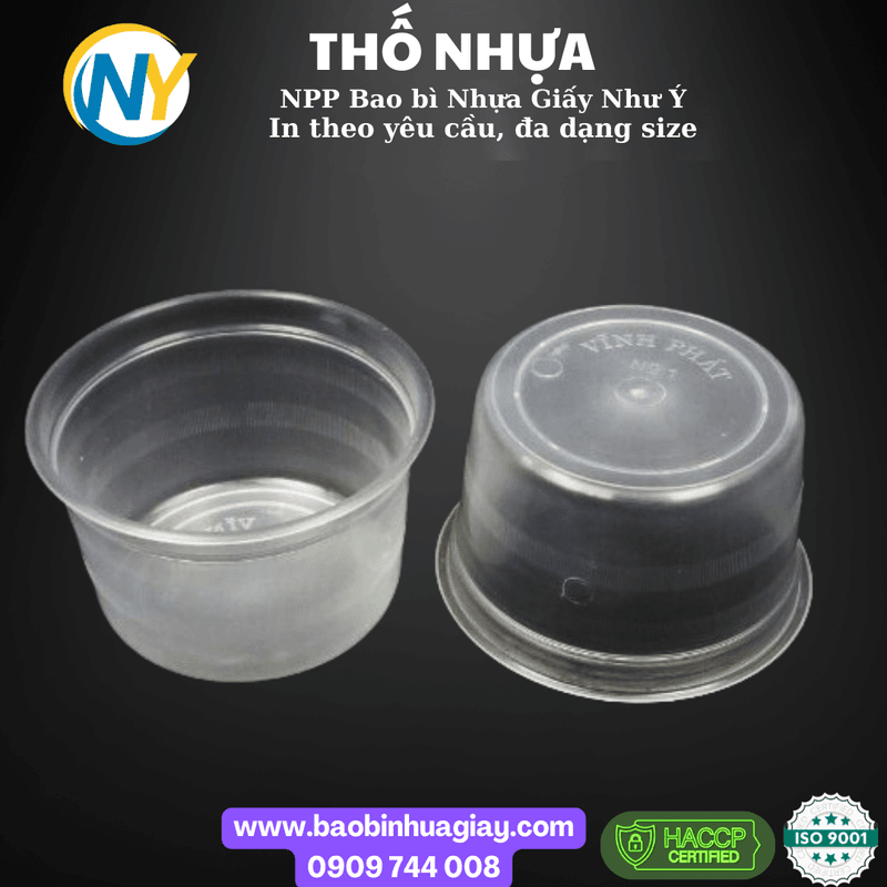 Thố nhựa VP 700ml (Thố đại) | HỘP NHỰA, TÔ/THỐ NHỰA VUÔNG/TRÒN - HỘP MICROWAVE | Mã HHTH004