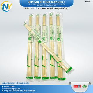 Đũa tách 20cm ( 100 đôi/ gói - 40 gói/thùng)  (Xanh lá) - ảnh 2