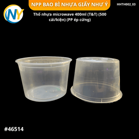 Thố nhựa microwave 400ml (T&T) (500 cái/kiện) (PP ép cứng) | THỐ NHỰA | Mã HHTH002_03 | Tổng kho phân phối đồ dùng 1 lần 1lan.vn