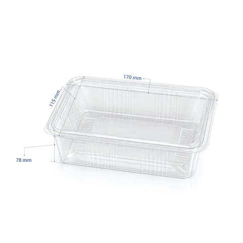 Hộp nhựa chữ nhật 1000ML SỌC (1030) + NẮP PET (1044) (THH) (Thân 500 cái/thùng +  Nắp riêng 1.000 cái/thùng) ) (50 cái/lốc) | Tổng kho phân phối đồ dùng 1 lần 1lan.vn