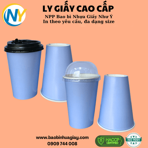Ly giấy D90 - 14oz (2PE) (dày) (in 1 màu) - Full nền (xanh tím)(BL) | LY GIẤY | Mã TPCP009_03_01_36 | Tổng kho phân phối đồ dùng 1 lần 1lan.vn