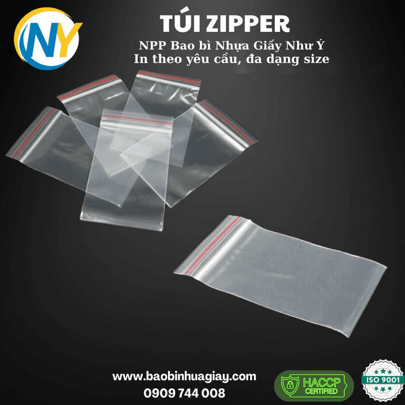 Túi Zipper Chỉ Đỏ 7*10 (X8) ( ngang 7cm x cao 10cm ) ( 25kg / bao ) | TÚI ZIPPER | Mã HHTU004_04