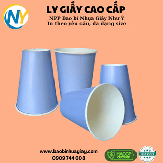 Ly giấy D90 - 14oz (2PE) (dày) (in 1 màu) - Full nền (xanh tím)(BL) - ảnh 5