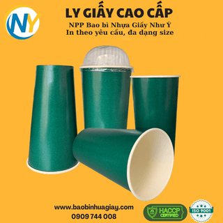 Ly giấy D90 - 20oz (In 1 màu) - Full nền (xanh lá đậm)(BL) - ảnh 4