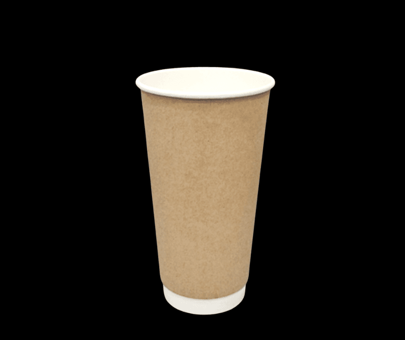 Ly giấy 2 LỚP D90 - 16oz (~500ml) (2PE-260) Trắng/ ỐP KRAFT NÂU (25 cái/ túi, 20 túi/ thùng) | LY GIẤY | Mã TPCP044_01_02