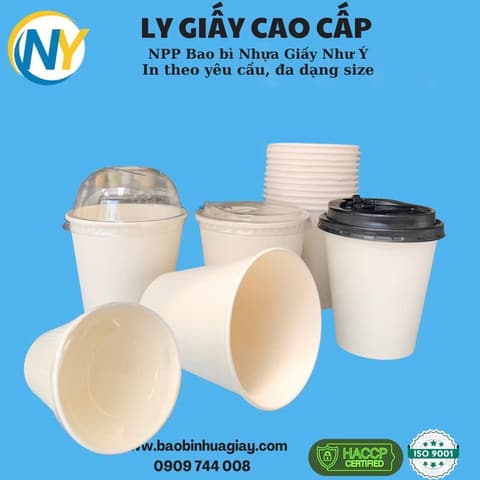 Ly giấy D90 - 10oz (B) (2PE)(237gsm) (BL) - 50 cái/ túi, 20 túi/ thùng | LY GIẤY | Mã TPCP049_01_01 | Tổng kho phân phối đồ dùng 1 lần 1lan.vn