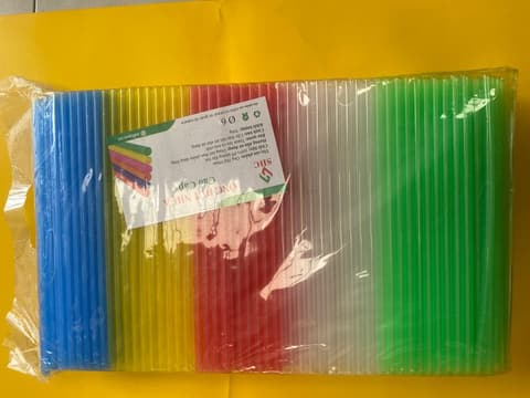 Ống thẳng ZIN TRONG MÀU D6x21cm (500g/gói-5kg/cây) - SHC | ỐNG HÚT - ỐNG THẲNG/CONG/NHỌN - BỌC MÀNG BOPP | Mã HHOG003_02 | Tổng kho phân phối đồ dùng 1 lần 1lan.vn