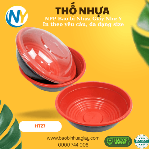 Hộp nhựa HT27(PP ngoài đen, trong đỏ) + Nắp PP | HỘP NHỰA, TÔ/THỐ NHỰA VUÔNG/TRÒN - HỘP MICROWAVE | Mã HHHN112_05 | Tổng kho phân phối đồ dùng 1 lần 1lan.vn