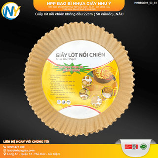 Giấy lót nồi chiên không dầu 22cm ( 50 cái/lốc) NÂU - ảnh 1