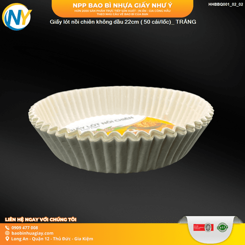 Giấy lót nồi chiên không dầu 22cm ( 50 cái/lốc)_ TRẮNG | PHỤ LIỆU BBQ - THAN NƯỚNG - CHUYÊN CHO NƯỚNG | Mã HHBBQ001_02_02 | Tổng kho phân phối đồ dùng 1 lần 1lan.vn