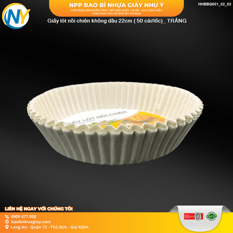 Giấy lót nồi chiên không dầu 22cm ( 50 cái/lốc)  TRẮNG | PHỤ LIỆU BBQ - THAN NƯỚNG - CHUYÊN CHO NƯỚNG | Mã HHBBQ001_02_02