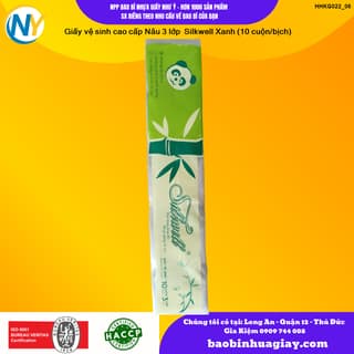 Giấy vệ sinh cao cấp Nâu 3 lớp  Silkwell Xanh (10 cuộn/bịch) - ảnh 3