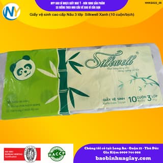 Giấy vệ sinh cao cấp Nâu 3 lớp  Silkwell Xanh (10 cuộn/bịch) - ảnh 2