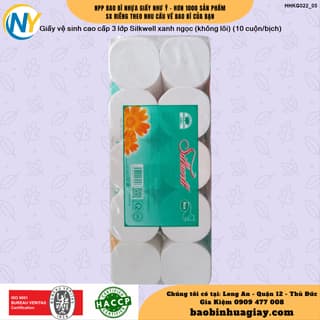 Giấy vệ sinh cao cấp 3 lớp Silkwell xanh ngọc (không lõi) (10 cuộn/bịch) - ảnh 3