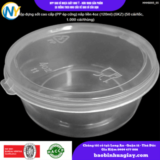 Hộp đựng sốt cao cấp (PP ép cứng) nắp liền 4oz (120ml) (SKZ) (50 cái/lốc, 1.000 cái/thùng) - ảnh 4