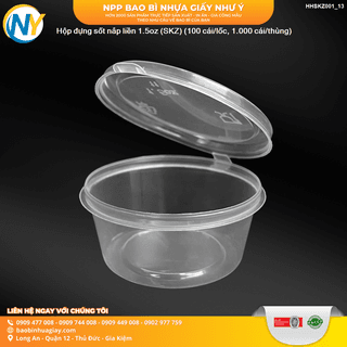 Hộp đựng sốt cao cấp (PP ép cứng) nắp liền 1.5oz (45ml) (SKZ) (100 cái/lốc, 1.000 cái/thùng) - ảnh 2