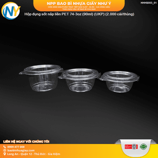 Hộp đựng sốt nắp liền PET 74-3oz (90ml) (UKP) (2.000 cái/thùng) - ảnh 3