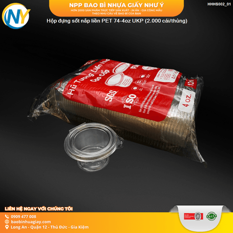 Hộp đựng sốt nắp liền PET 74-4oz UKP (2.000 cái/thùng) | HỘP SỐT - HŨ ĐỰNG TOPPING - HŨ TƯƠNG - CHÉN TƯƠNG | Mã HHHS002_01 | Tổng kho phân phối đồ dùng 1 lần 1lan.vn
